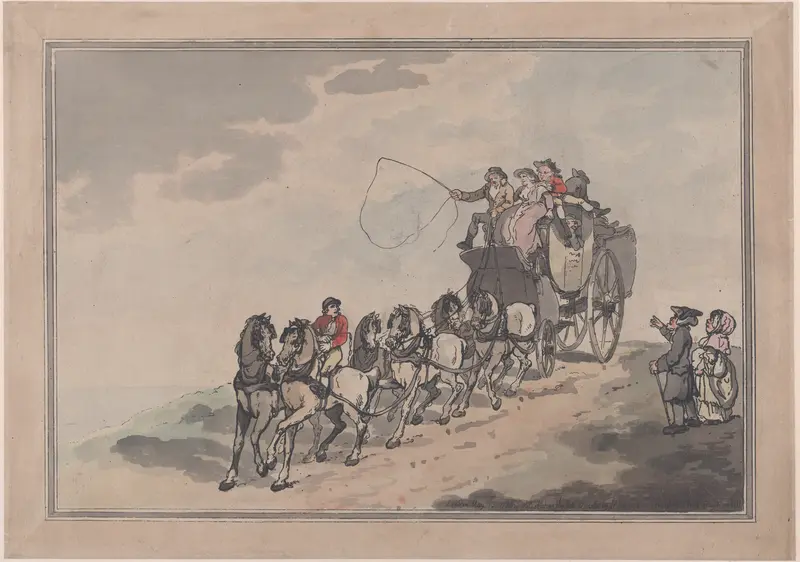 Stage Coach and Six Wall Art by Thomas Rowlandson - High-Resolution Digital Print