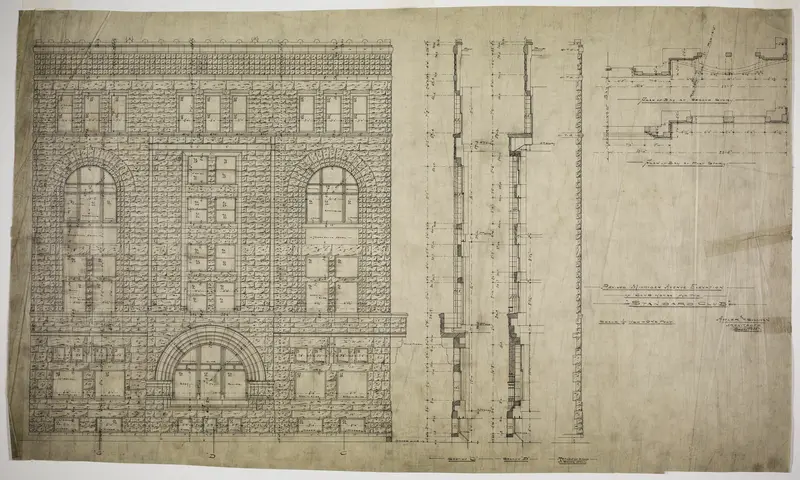 Standard Club, Chicago, Illinois, Revised Elevation and Details