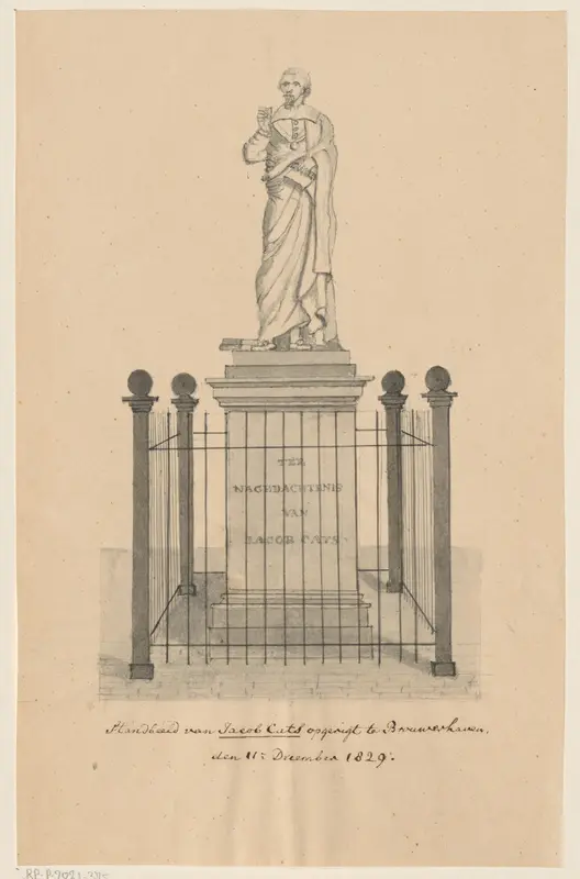 Standbeeld van Jacob Cats Wall Art by anonymous - High-Resolution Digital Print