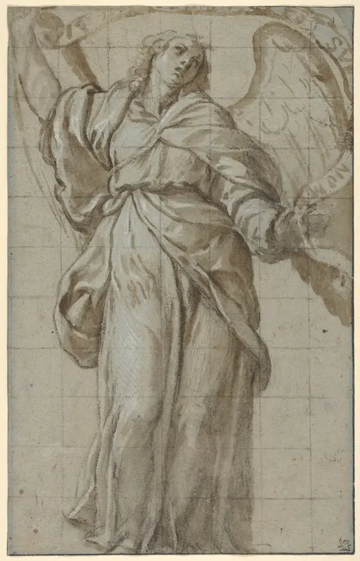 Standing Angel Holding a Scroll Wall Art by Giovanni Domenico Caresana - High-Resolution Digital Print