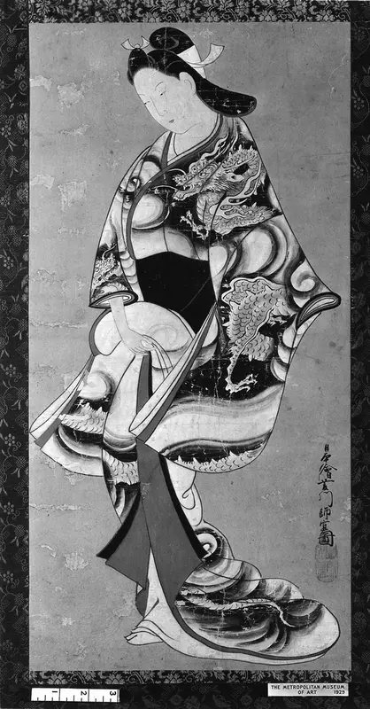 Standing Beauty Wall Art by Hishikawa Moronobu - High-Resolution Digital Print
