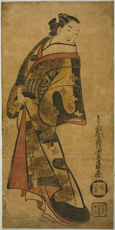 Standing Courtesan Wall Art by Kaigetsudo Dohan - High-Resolution Digital Print