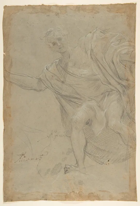 Standing Draped Male Figure Wall Art by Baldassarre Franceschini (il Volterrano) - High-Resolution Digital Print