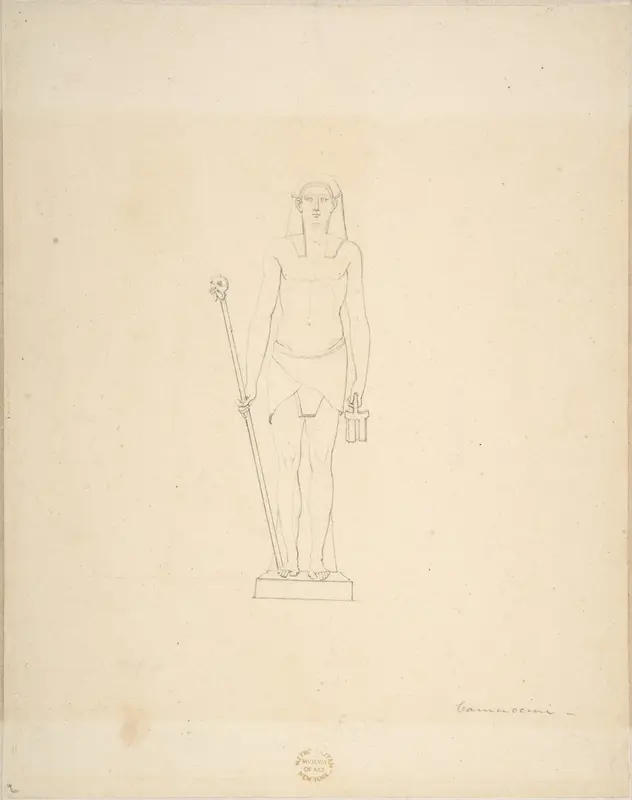 Standing Egyptian Figure Wall Art by Vincenzo Camuccini - High-Resolution Digital Print