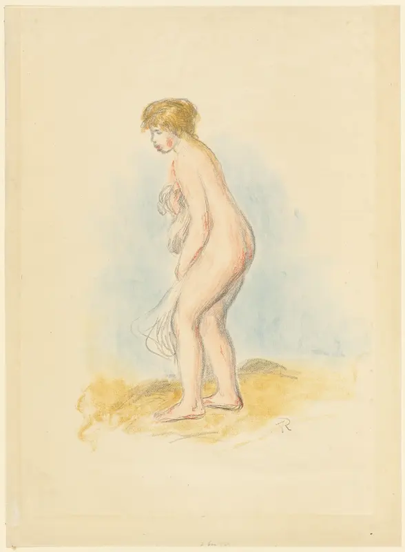 Standing Female Bather Wall Art by Pierre-Auguste Renoir - High-Resolution Digital Print