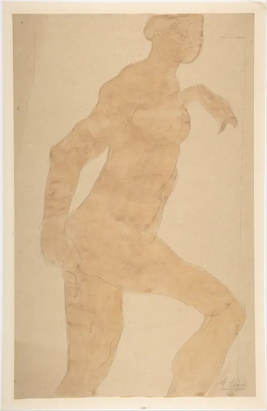 Standing Female Nude Wall Art by Auguste Rodin - High-Resolution Digital Print