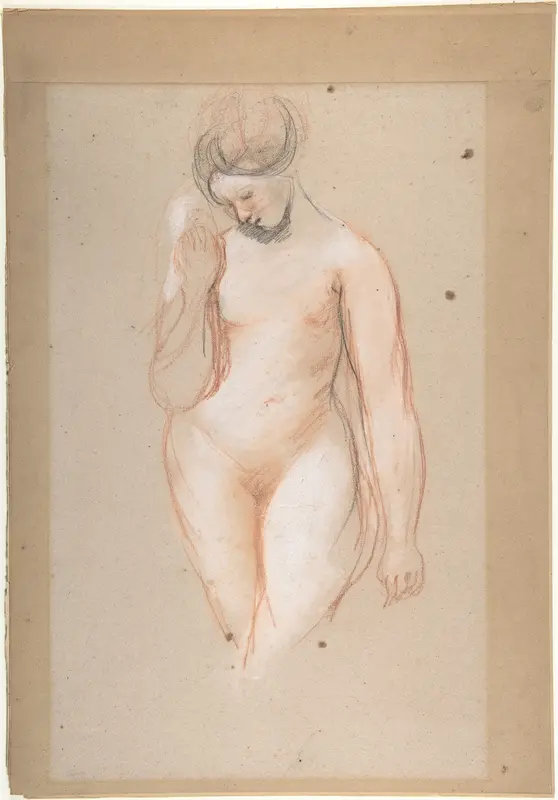 Standing female nude Wall Art by William Etty - High-Resolution Digital Print