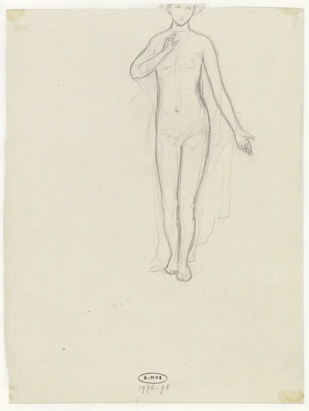 Standing Female Nude Wall Art by Bramine Hubrecht - High-Resolution Digital Print
