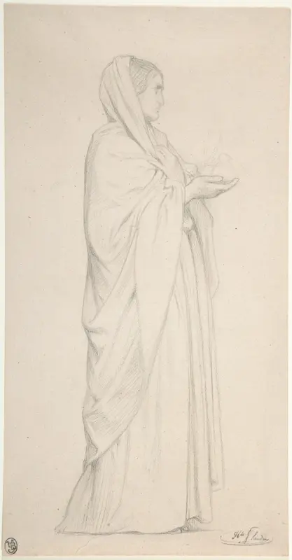 Standing Female Saint Wall Art by Hippolyte Flandrin - High-Resolution Digital Print