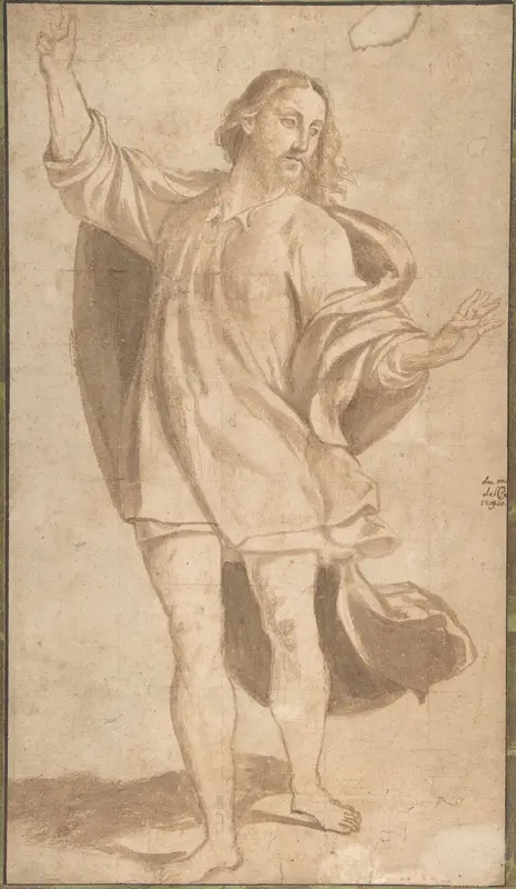 Standing Figure of Christ with Arms Upraised Wall Art by Giovanni Antonio da Pordenone (Giovanni Antonio de Sacchis) - High-Resolution Digital Print