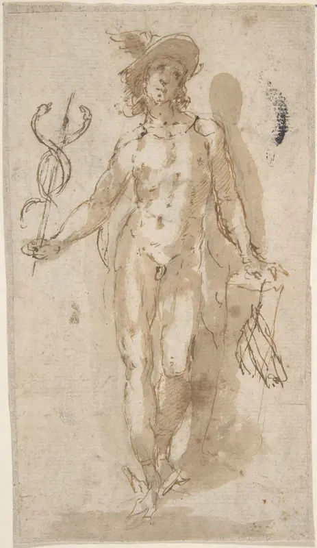 Standing Figure of Mercury Wall Art by Anonymous, Spanish, School of Seville, 17th century - High-Resolution Digital Print