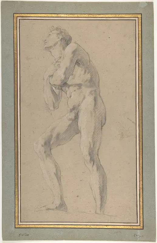 Standing Male Nude Seen from Below