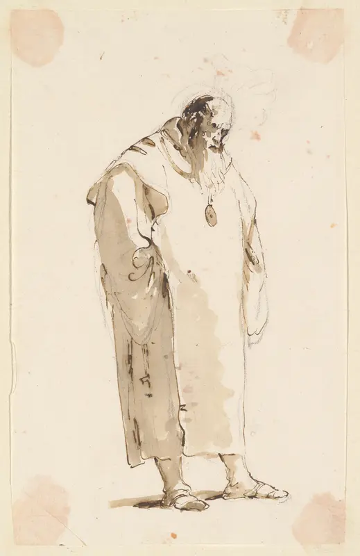 Standing Man, Facing Half Right Wall Art by Giovanni Battista Tiepolo - High-Resolution Digital Print