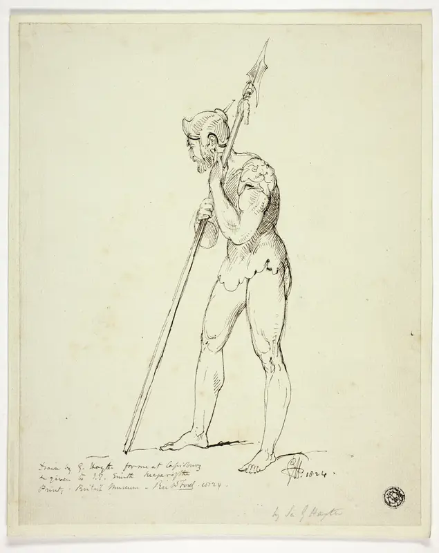 Standing Man in Armour Holding Lance Wall Art by George Hayter - High-Resolution Digital Print