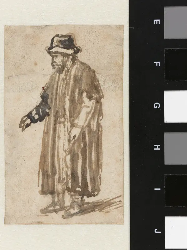 Standing Man Seen from the Side, his Right Arm Raised Wall Art by Unknown - High-Resolution Digital Print