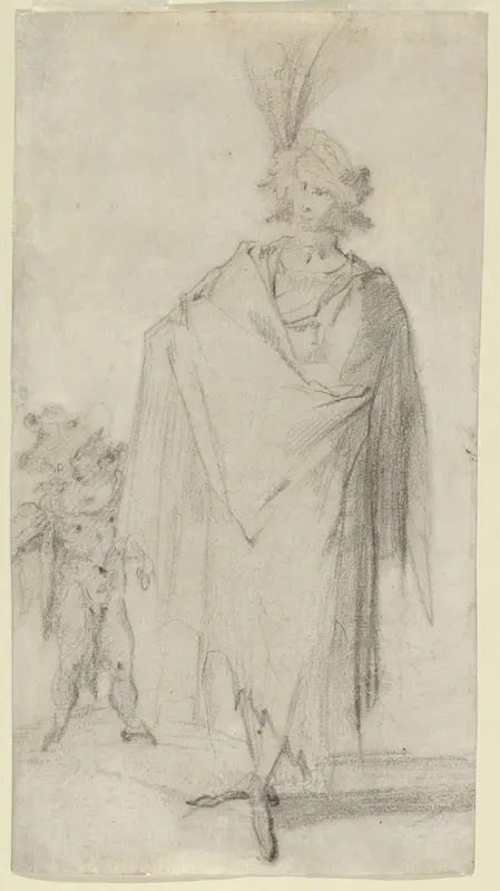 Standing Man with a Putto Wall Art by Jacques Bellange - High-Resolution Digital Print