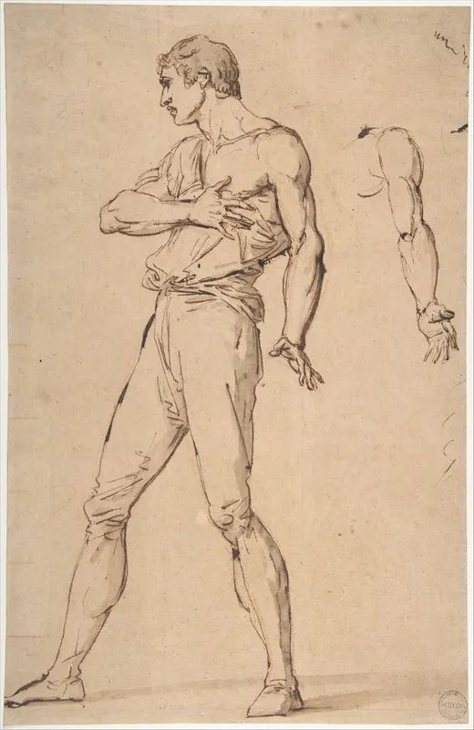 Standing Man with His Right Hand on His Chest Wall Art by François André Vincent - High-Resolution Digital Print