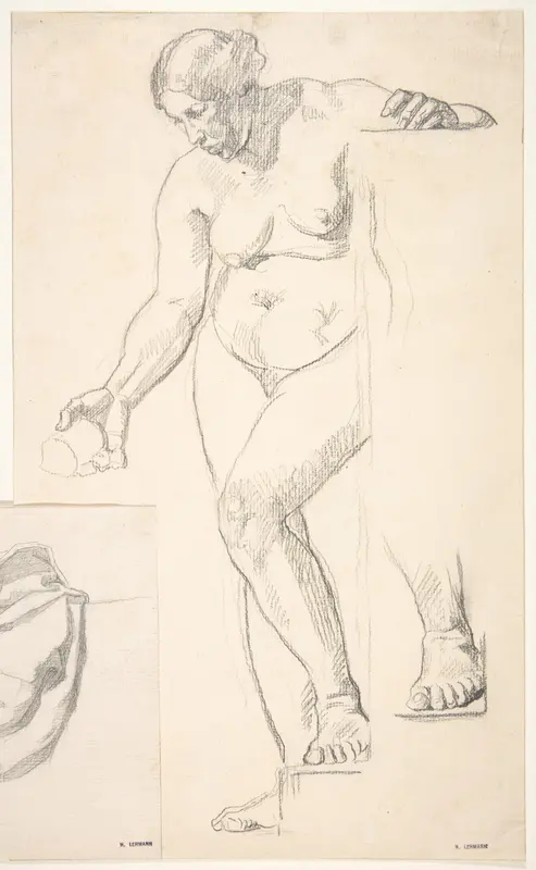 Standing Nude Female Figure Wall Art by Henri Lehmann - High-Resolution Digital Print