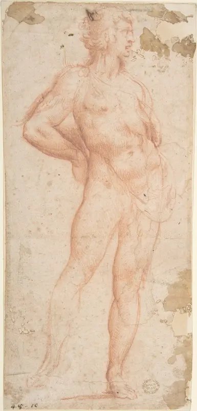 Standing Nude Man (Bacchus) Wall Art by Cavaliere d'Arpino (Giuseppe Cesari) - High-Resolution Digital Print
