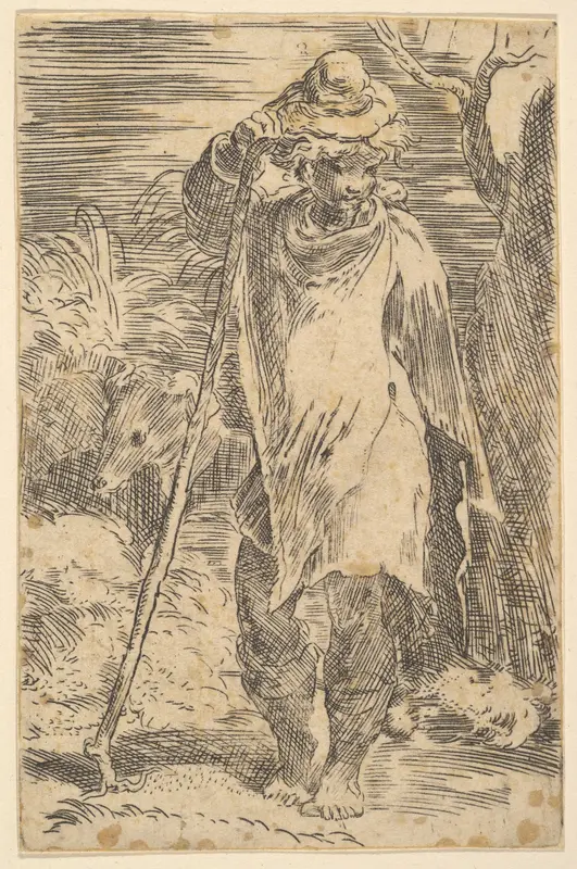 Standing Shepherd Wall Art by Parmigianino (Girolamo Francesco Maria Mazzola) - High-Resolution Digital Print