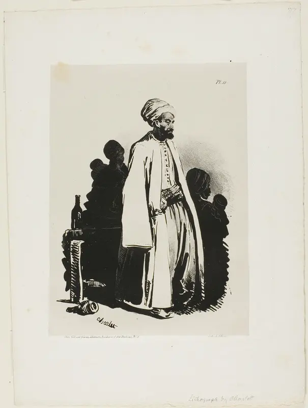 Standing Turk, plate eleven from Ink Sketches by Charlet Wall Art by Nicolas Toussaint Charlet - High-Resolution Digital Print
