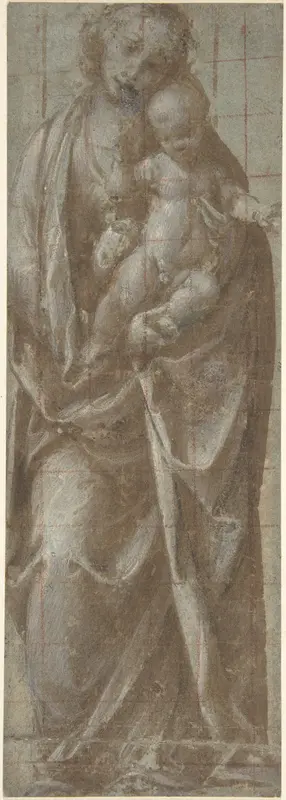 Standing Virgin Holding the Christ Child Wall Art by Gaudenzio Ferrari - High-Resolution Digital Print