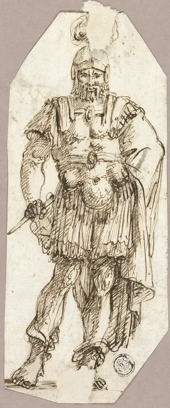 Standing Warrior Wall Art by Style of Nicolas Poussin - High-Resolution Digital Print