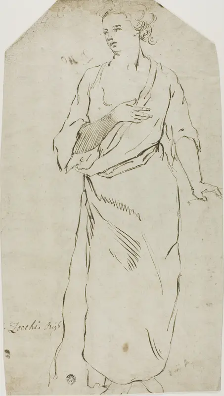 Standing Woman Wall Art by Style of Giuseppe Zocchi - High-Resolution Digital Print
