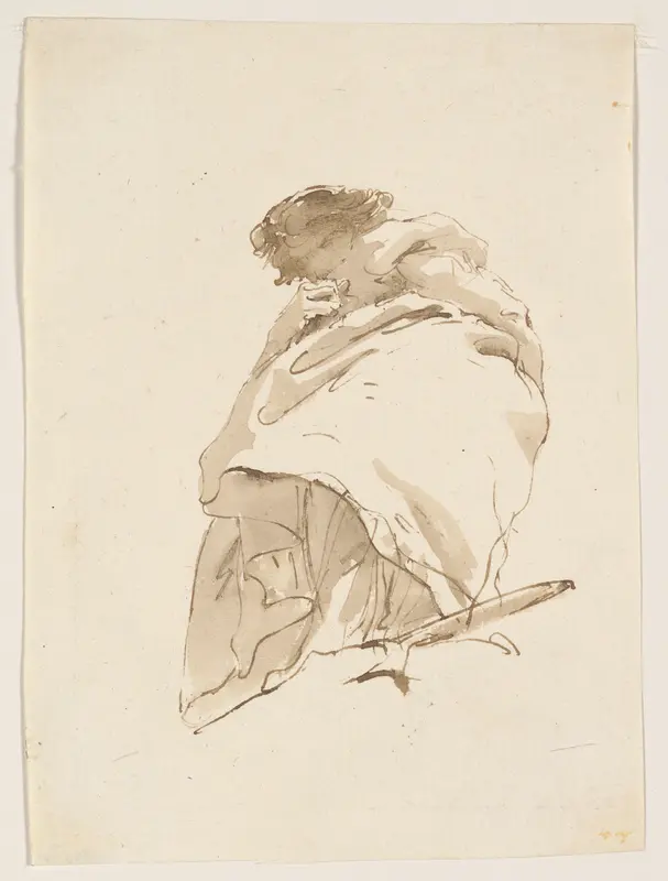 Standing Woman, Turned to the Left Wall Art by Giovanni Battista Tiepolo - High-Resolution Digital Print