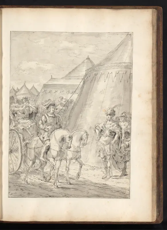Stateira en haar dochter worden naar Alexander de Grote gebracht Wall Art by Leonaert Bramer - High-Resolution Digital Print