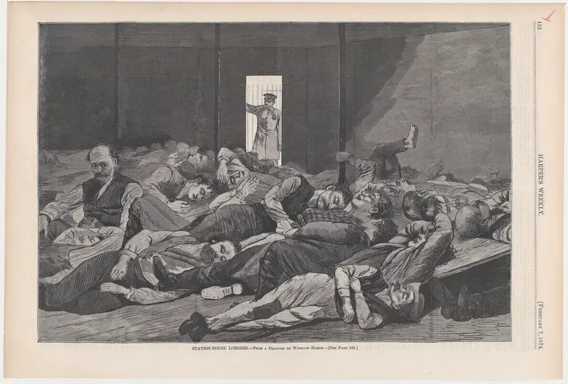 Station-House Lodgers (from "Harper's Weekly," Vol. XVIII) Wall Art by Winslow Homer - High-Resolution Digital Print
