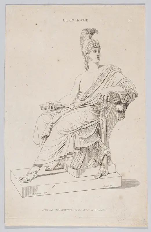 Statue of a seated Roman, from "Journal des Artistes" Wall Art by Anonymous - High-Resolution Digital Print