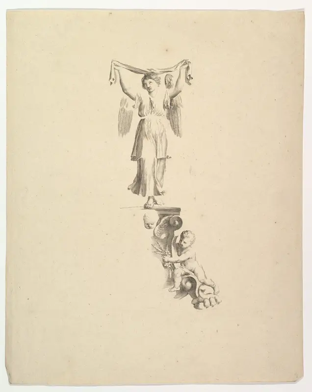 Statue of an Angel Wall Art by Claude Mellan - High-Resolution Digital Print