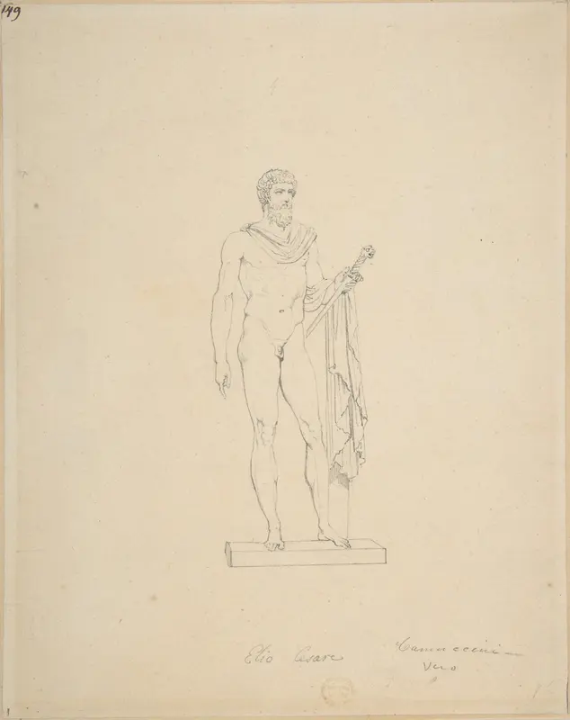 Statue of Caesar as a Divinity Wall Art by Vincenzo Camuccini - High-Resolution Digital Print