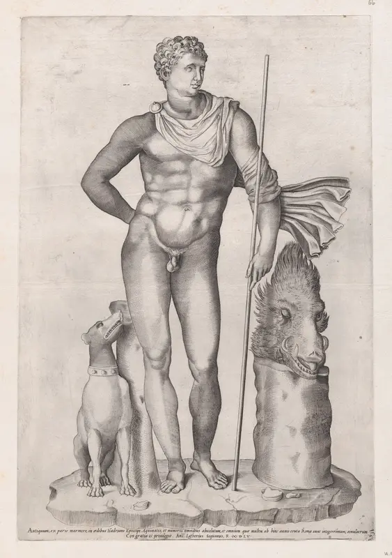 Statue of Meleager, from "Speculum Romanae Magnificentiae" Wall Art by Anonymous - High-Resolution Digital Print