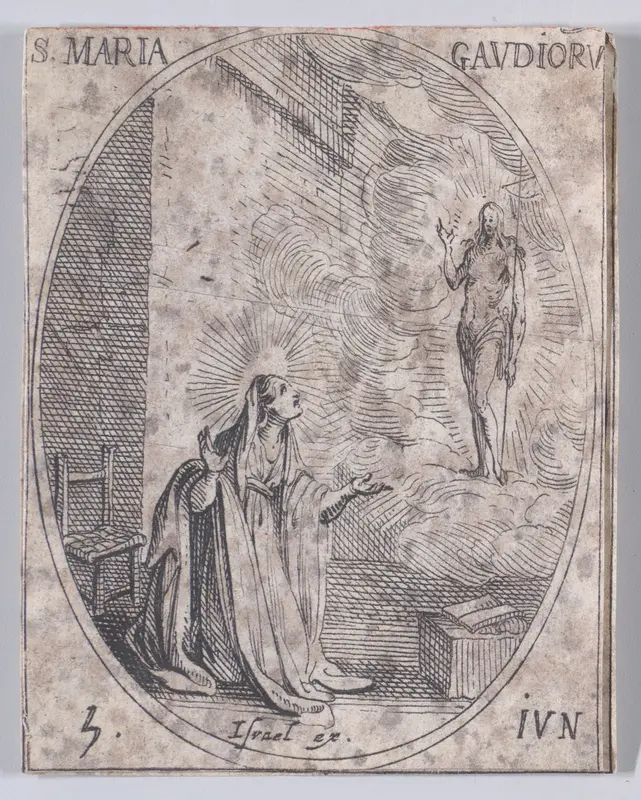 Ste. Marie des Joies (St. Mary of the Joys), June 5th, from "Les Images De Tous Les Saincts et Saintes de L'Année" (Images of All of the Saints and Religious Events of the Year) Wall Art by Jacques Callot - High-Resolution Digital Print