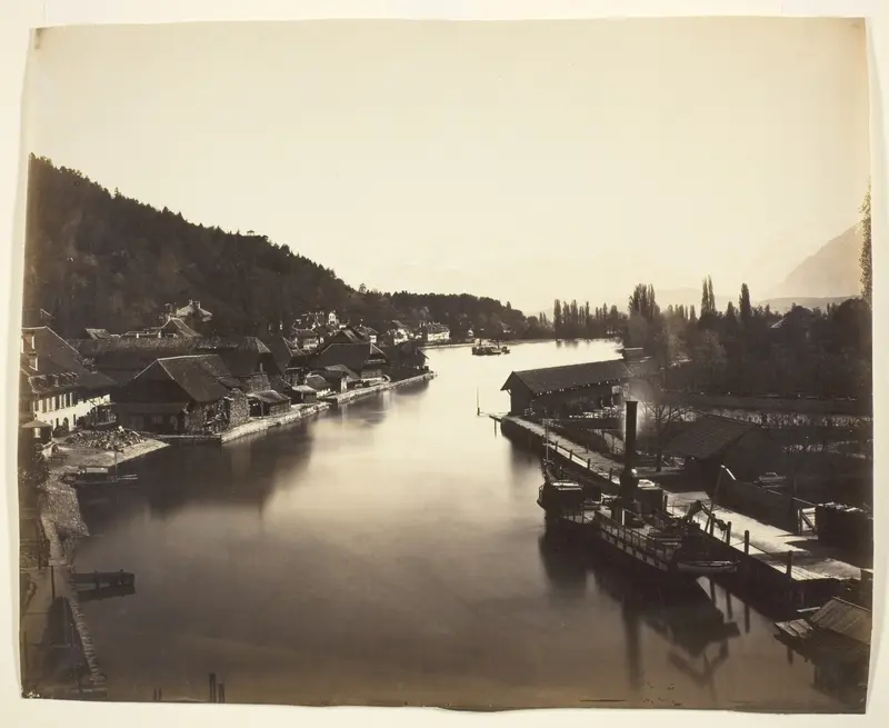 Steamer in Lake Thun, Switzerland Wall Art by Adolphe Braun - High-Resolution Digital Print