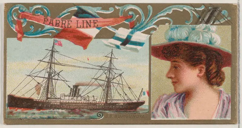 Steamship Burgundia, Fabre Line, from the Ocean and River Steamers series (N83) for Duke brand cigarettes Wall Art by W. Duke, Sons & Co. - High-Resolution Digital Print