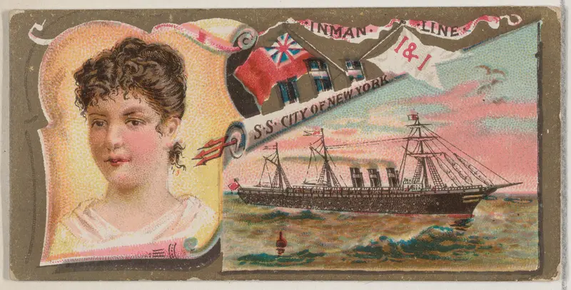 Steamship City of New York, Inman Line, from the Ocean and River Steamers series (N83) for Duke brand cigarettes Wall Art by W. Duke, Sons & Co. - High-Resolution Digital Print