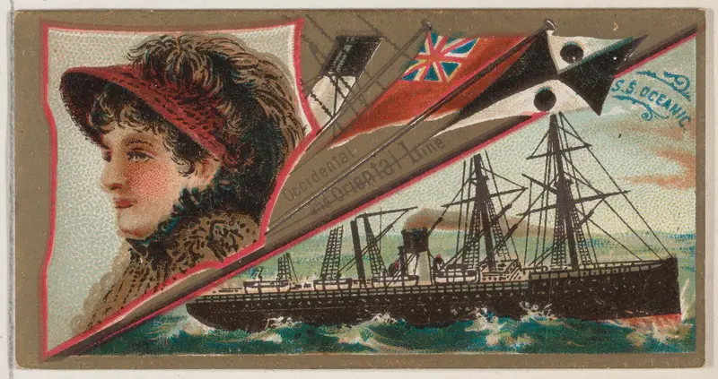 Steamship Oceanic, Occidental and Oriental Line, from the Ocean and River Steamers series (N83) for Duke brand cigarettes Wall Art by W. Duke, Sons & Co. - High-Resolution Digital Print