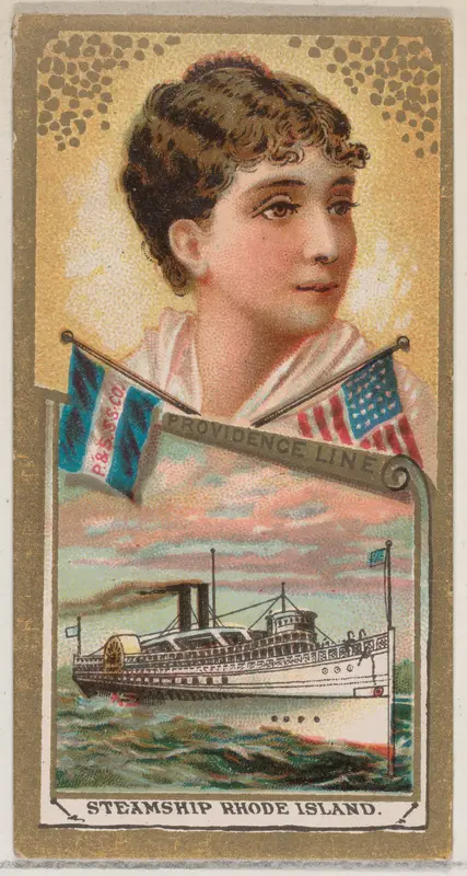 Steamship Rhode Island, Providence Line, from the Ocean and River Steamers series (N83) for Duke brand cigarettes Wall Art by W. Duke, Sons & Co. - High-Resolution Digital Print
