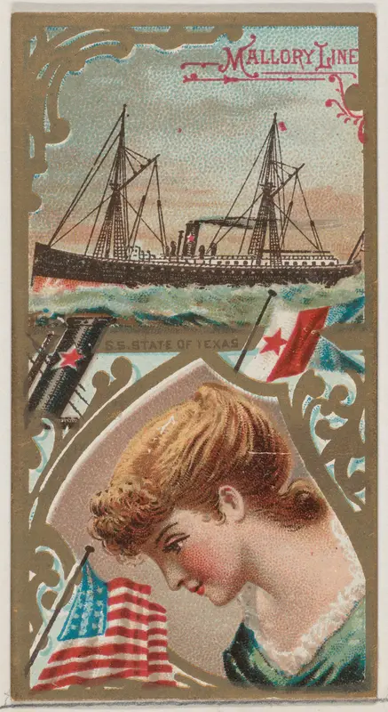 Steamship State of Texas, Mallory Line, from the Ocean and River Steamers series (N83) for Duke brand cigarettes Wall Art by W. Duke, Sons & Co. - High-Resolution Digital Print