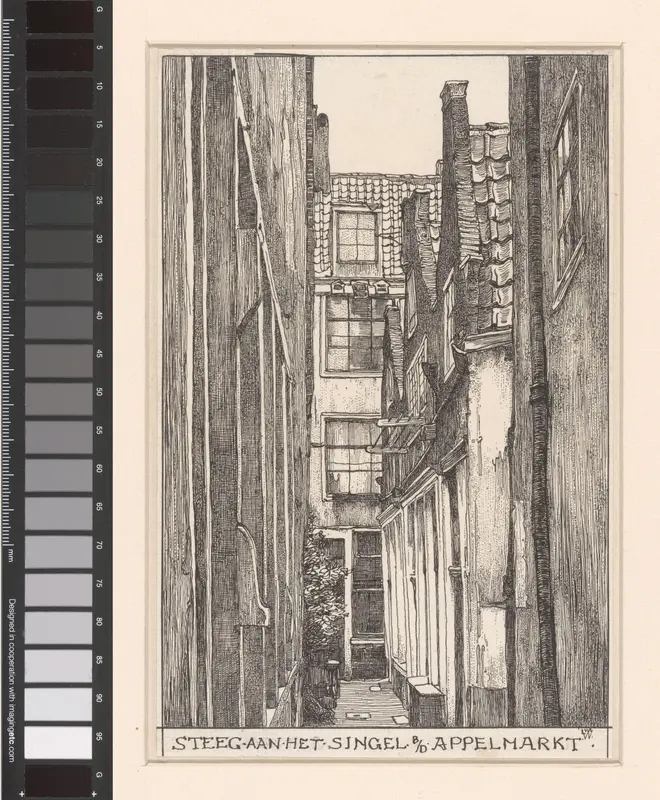 Steeg aan het Singel bij de Appelmarkt te Amsterdam Wall Art by Willem Wenckebach - High-Resolution Digital Print