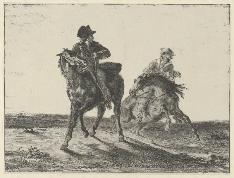 Steenie or Redgauntlet Pursued by a Goblin on Horseback Wall Art by Eugène Delacroix - High-Resolution Digital Print