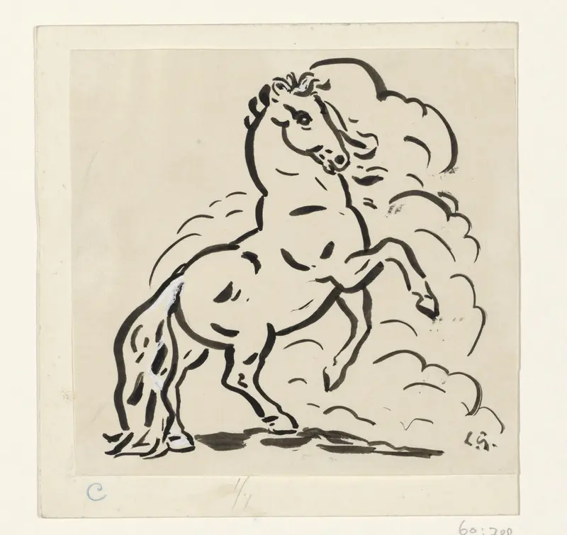 Steigerend paard Wall Art by Unknown - High-Resolution Digital Print