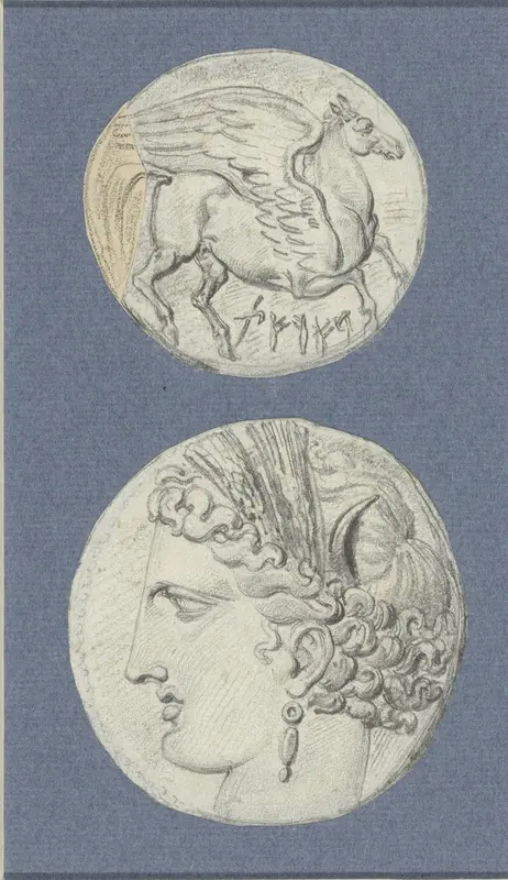 Steigerende Pegasus met inscriptie