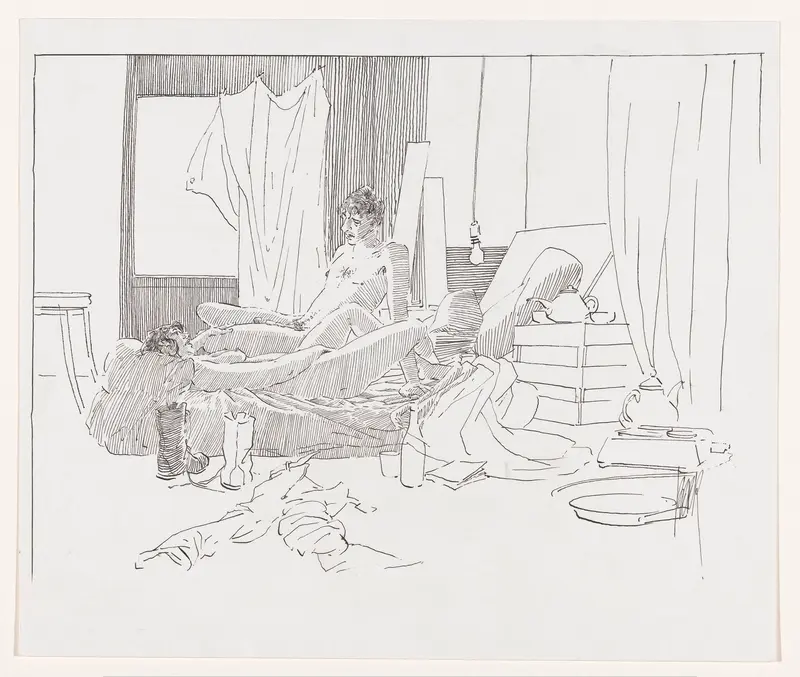 Stel in slaapkamer Wall Art by Unknown - High-Resolution Digital Print