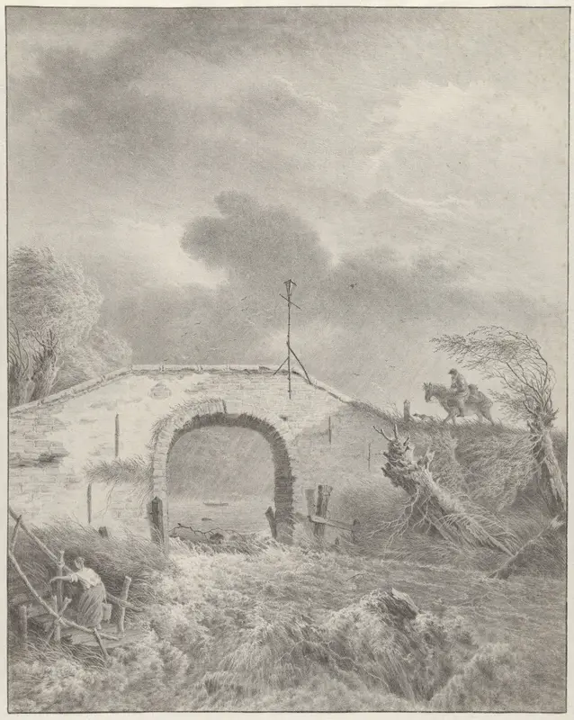 Stenen boogbrug over stroomversnelling Wall Art by Gerard van Nijmegen - High-Resolution Digital Print