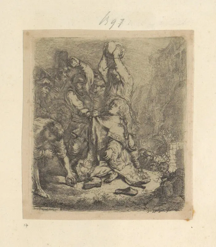Steniging van Stefanus Wall Art by Henry Louis Basan - High-Resolution Digital Print