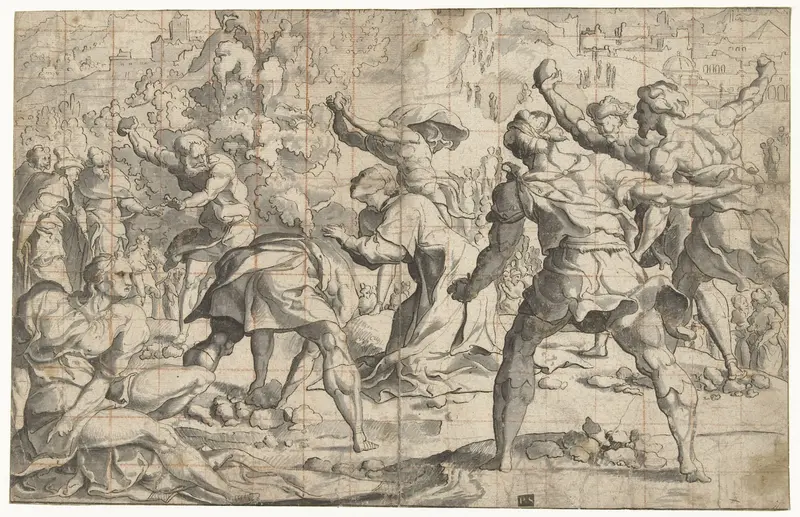 Steniging van Stephanus Wall Art by Jan van Scorel - High-Resolution Digital Print